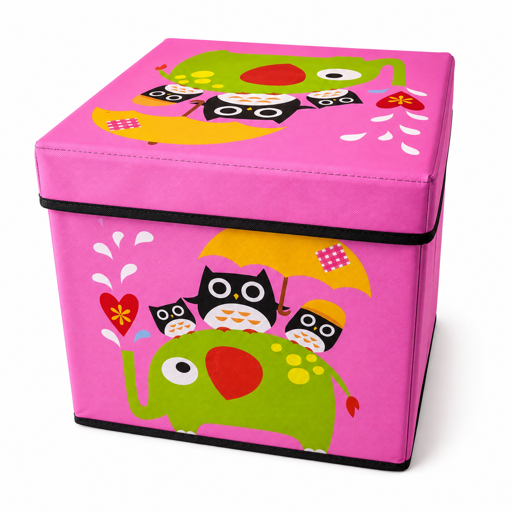 Coffre ou Boîte de rangement pliable - Rose