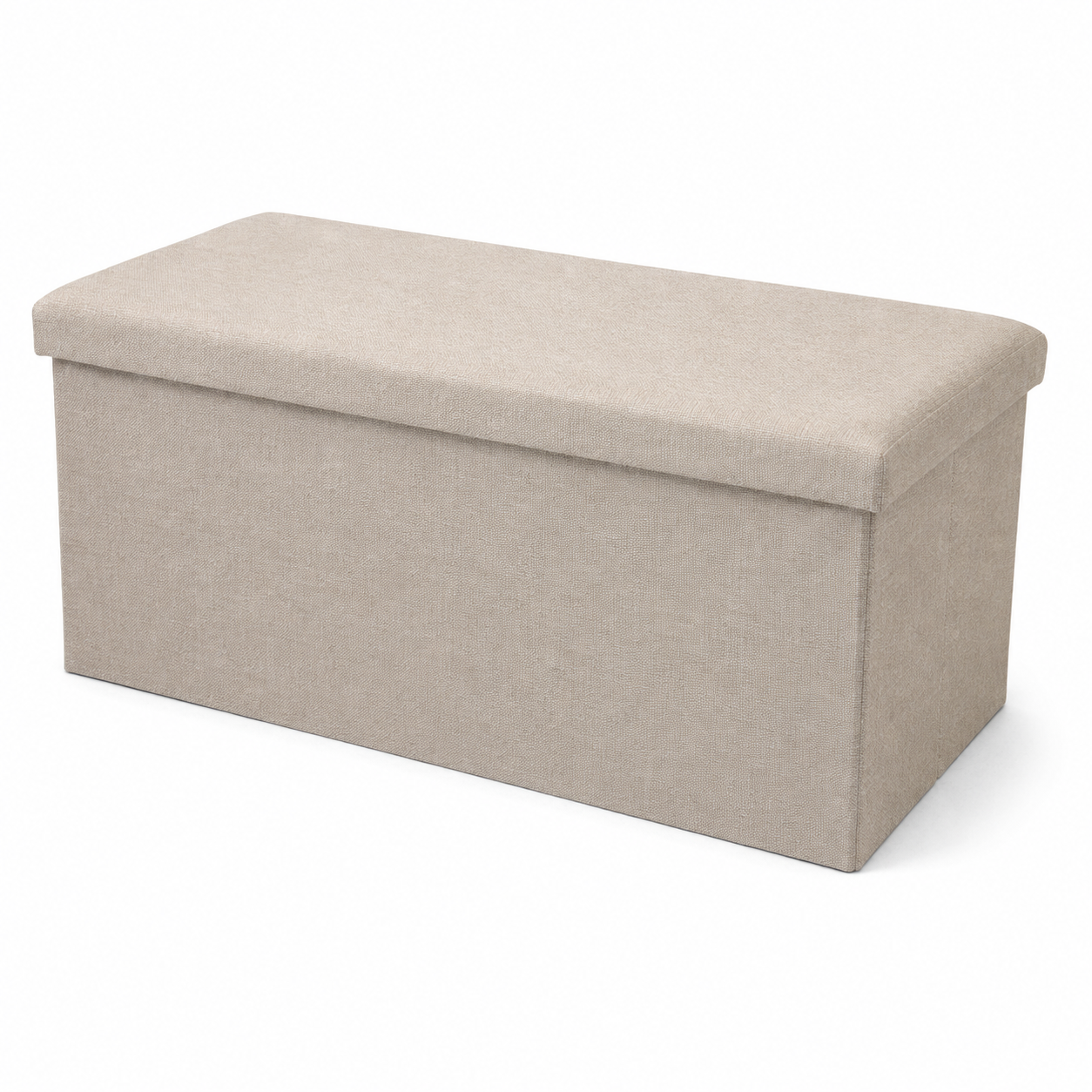 Grand banc coffre de rangement pliable 2 Places - Beige