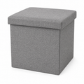 Pouf coffre de rangement pliable - Gris