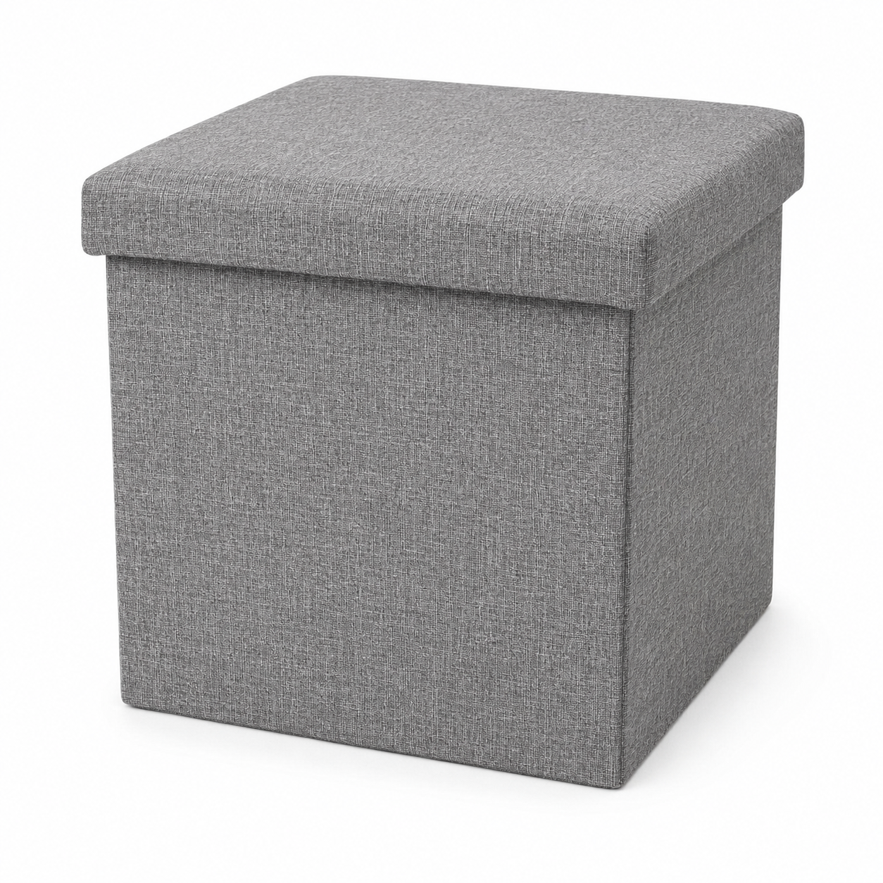 Pouf coffre de rangement pliable - Gris