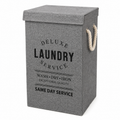 Panier à linge - Motif Deluxe Laundry Service (Gris)