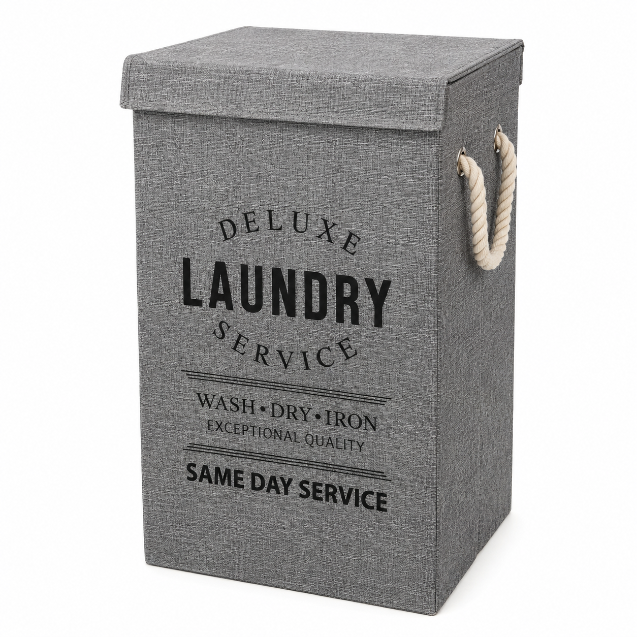 Panier à linge - Motif Deluxe Laundry Service (Gris)