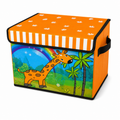 Coffre de rangement pliable - Motif Girafe & Arc-en-ciel