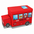 Coffre de rangement pliable - Motif School Bus (Rouge)