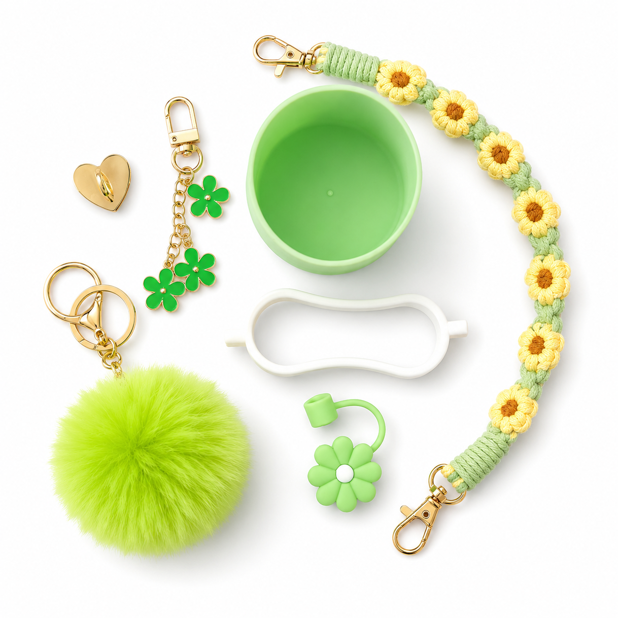 Kit Accessoires Gourde/ Gobelet 6-en-1 — Édition Fleurs