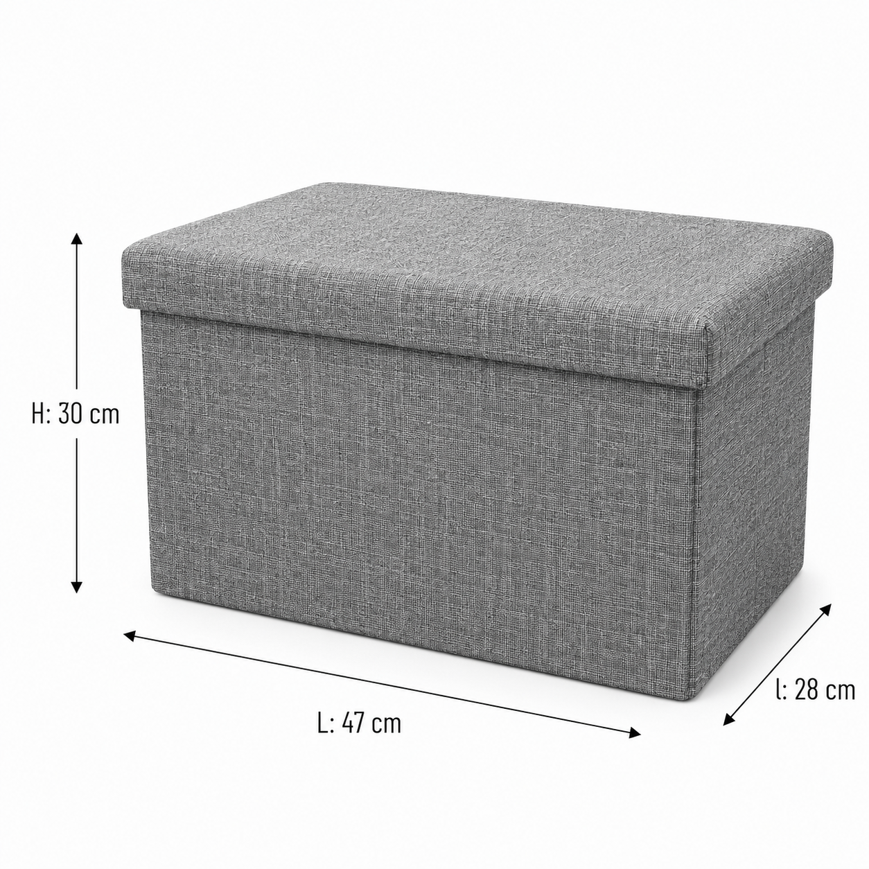 Banc coffre de rangement pliable - Gris
