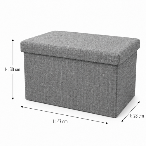 Banc coffre de rangement pliable - Gris