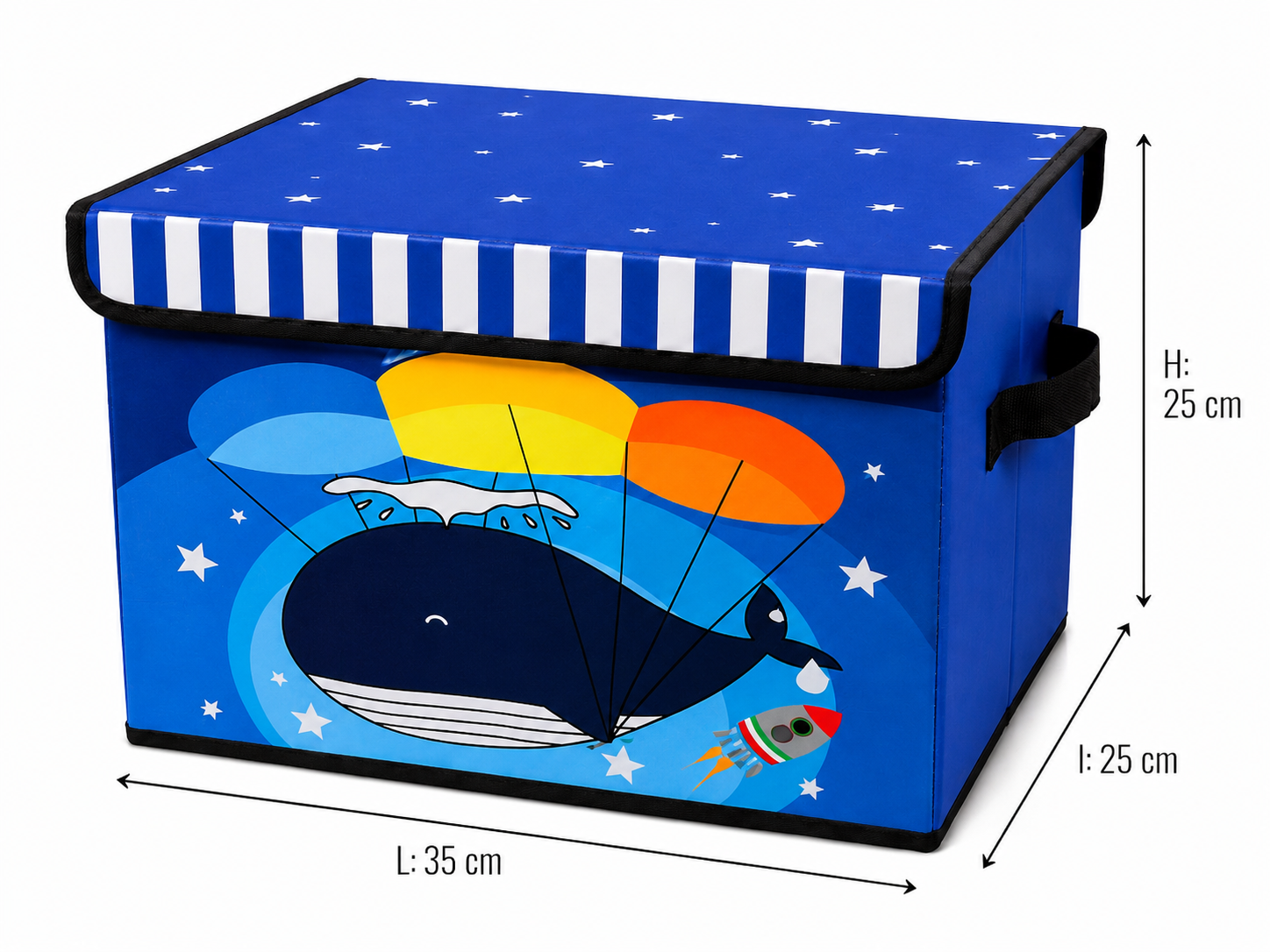 Coffre de rangement pliable - Motif Baleine & Étoiles