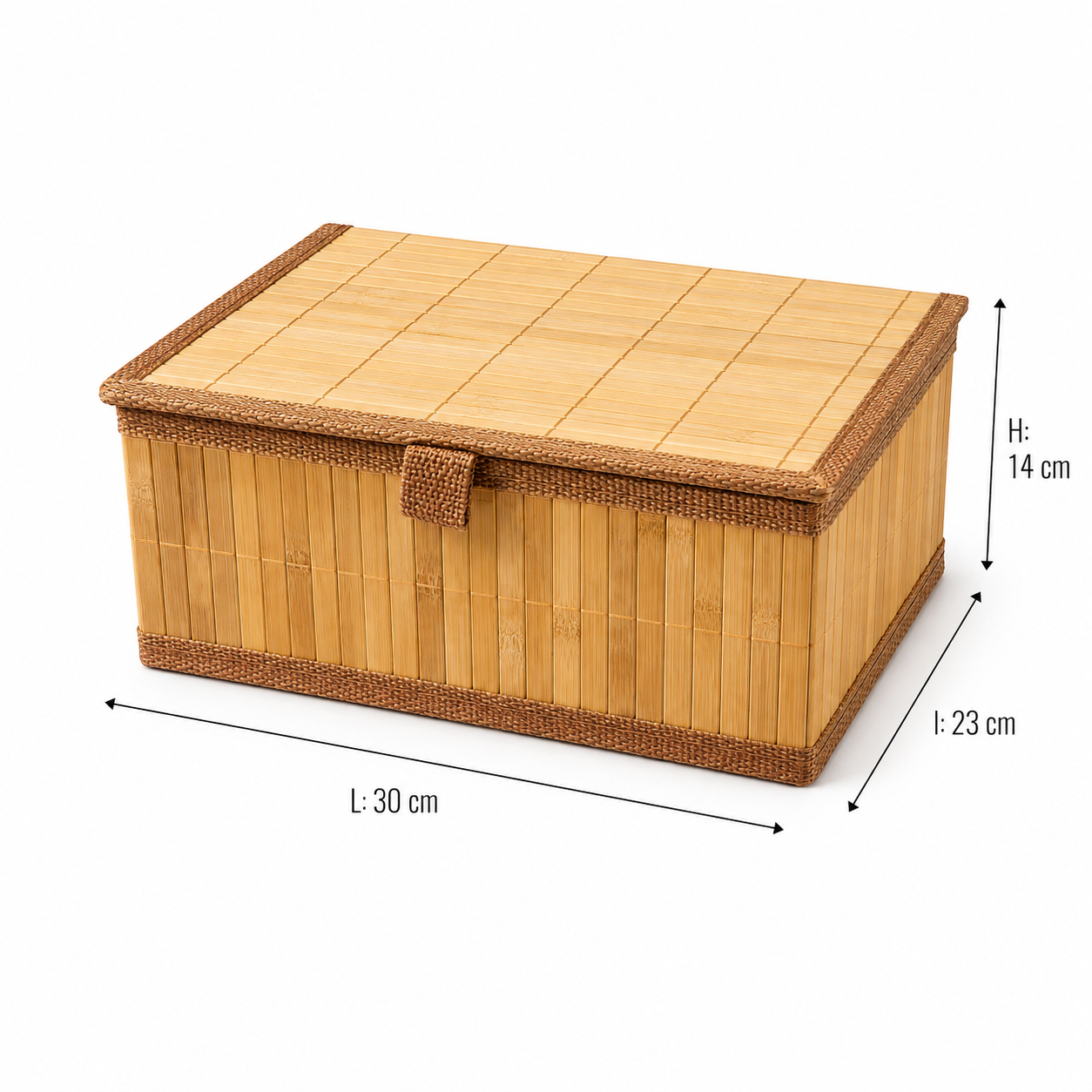 Coffre ou Boîte de rangement en bambou tressé