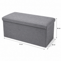 Grand banc coffre de rangement pliable 2 Places - Gris
