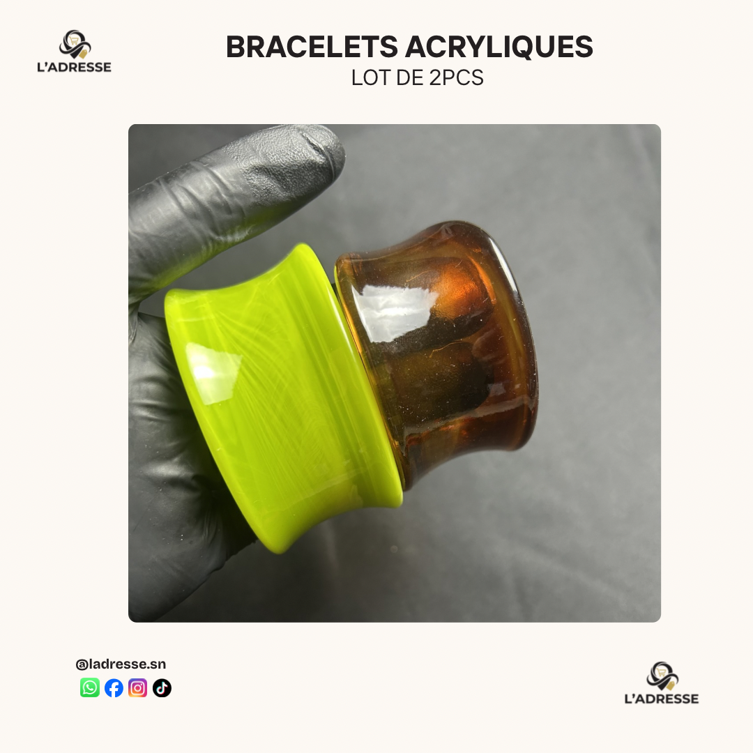Lot de 2 Bracelets Manchettes Effet Marbré/ WhatsApp pour choisir