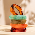 Lot de 3 Bracelets Bangles en Résine - Coloris Assortis/ WhatsApp pour choisir