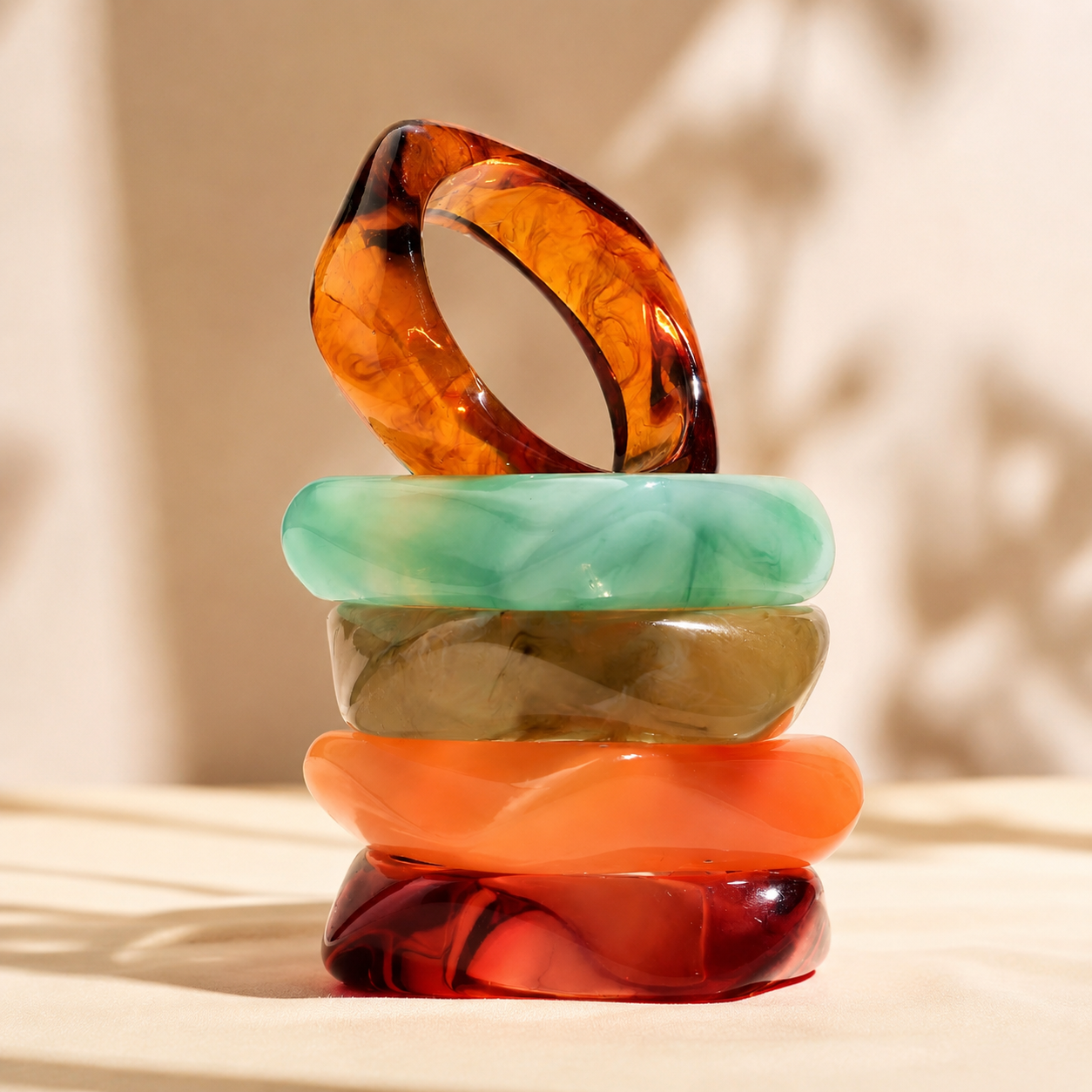 Lot de 3 Bracelets Bangles en Résine - Coloris Assortis/ WhatsApp pour choisir