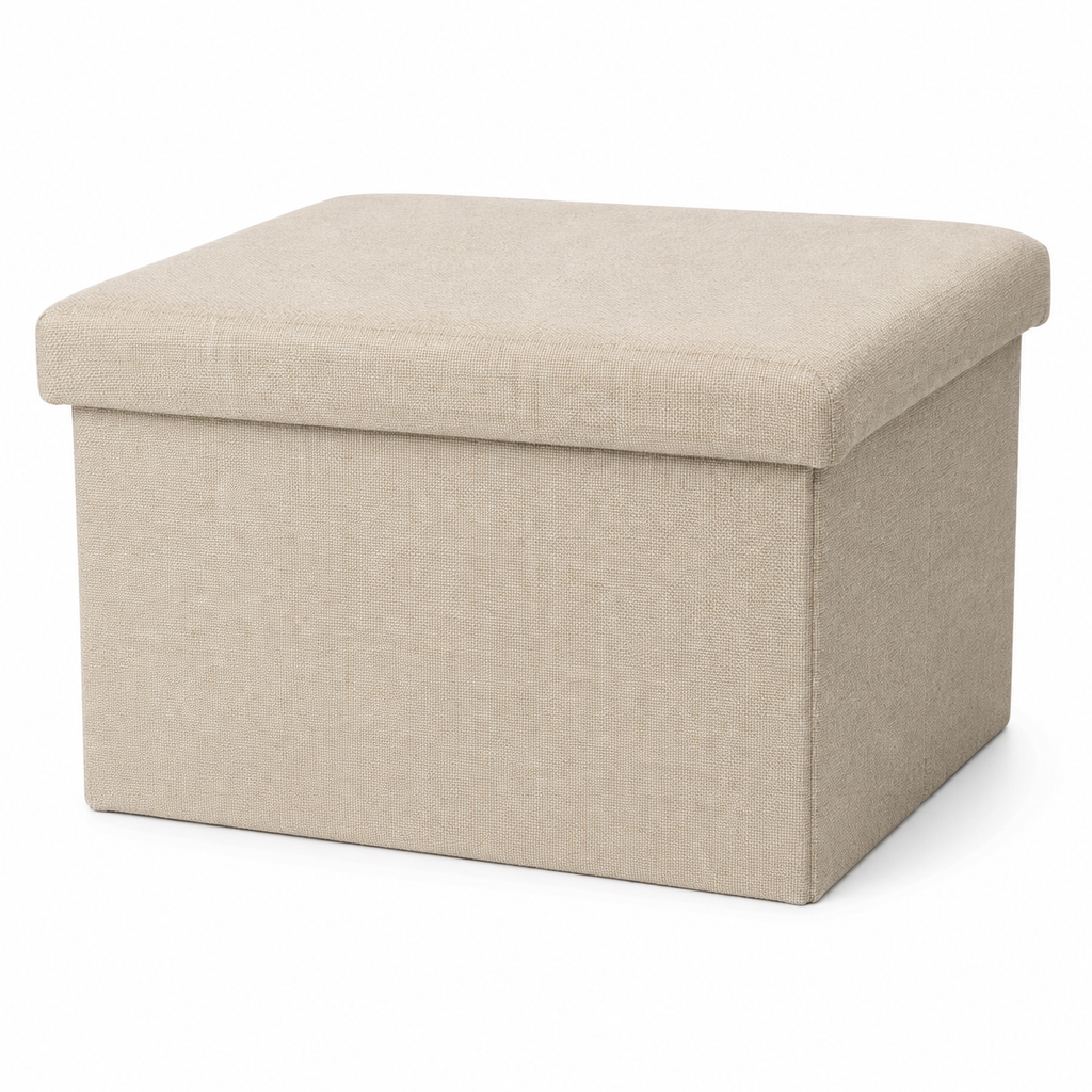 Banc coffre de rangement pliable - Beige