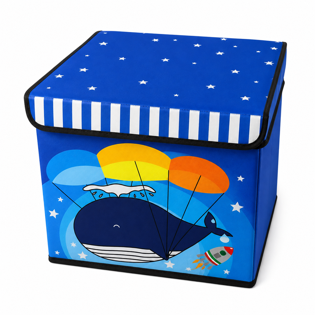 Coffre de rangement pliable - Motif Baleine & Étoiles