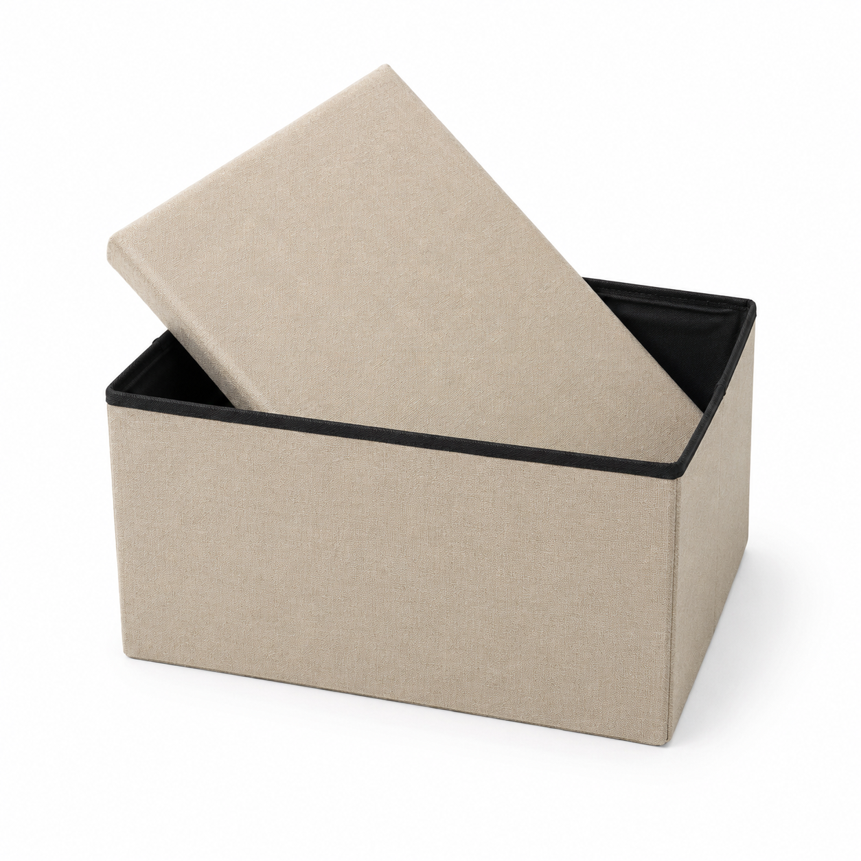 Banc coffre de rangement pliable - Beige