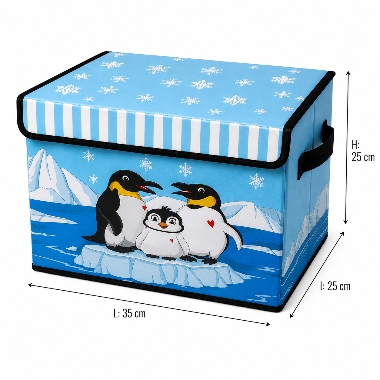 Coffre de rangement pliable - Motif Pingouins