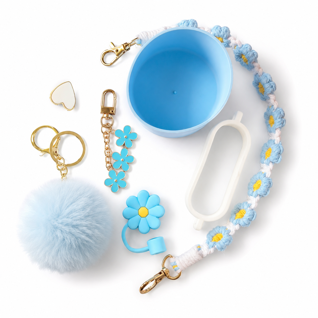 Kit Accessoires Gourde/ Gobelet 6-en-1 — Édition Fleurs