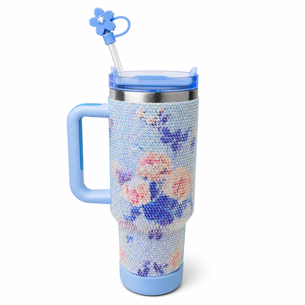 Mug isotherme à poignée avec paille - 1,20L