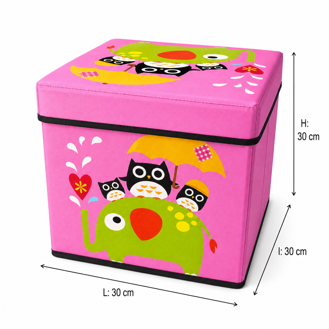 Coffre ou Boîte de rangement pliable - Rose