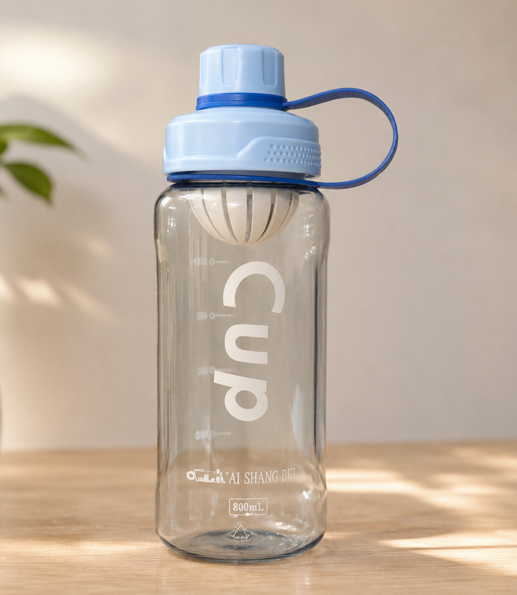 Lot de 2 Grandes Gourdes Transparentes 1L/800 ml- Graduée