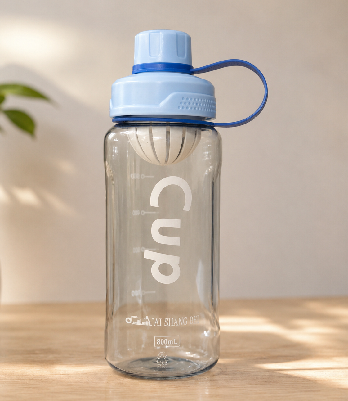 Lot de 2 Grandes Gourdes Transparentes 1L/800 ml- Graduée