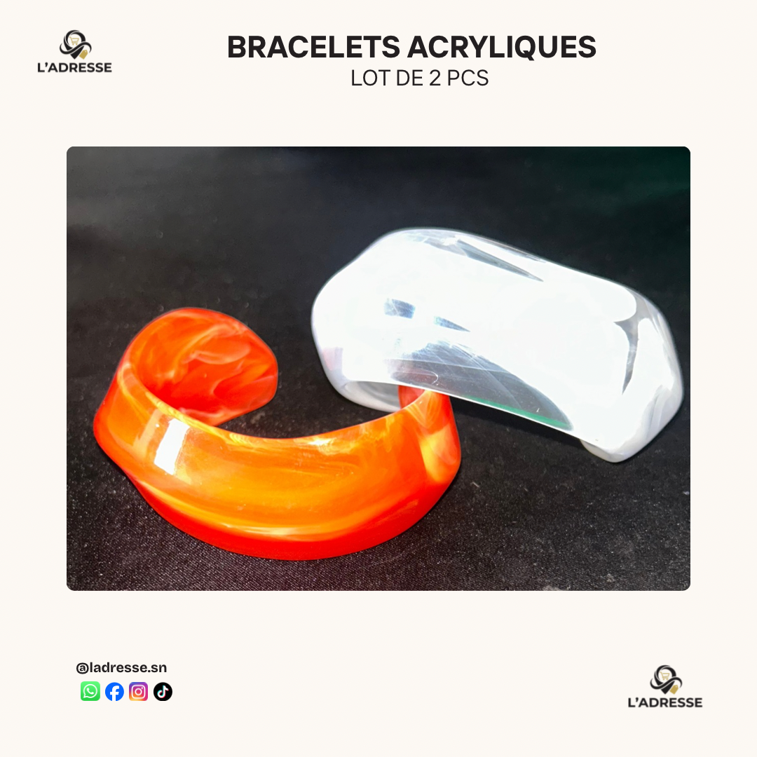 Lot de 2 Bracelets Manchettes Effet Marbré/ WhatsApp pour choisir